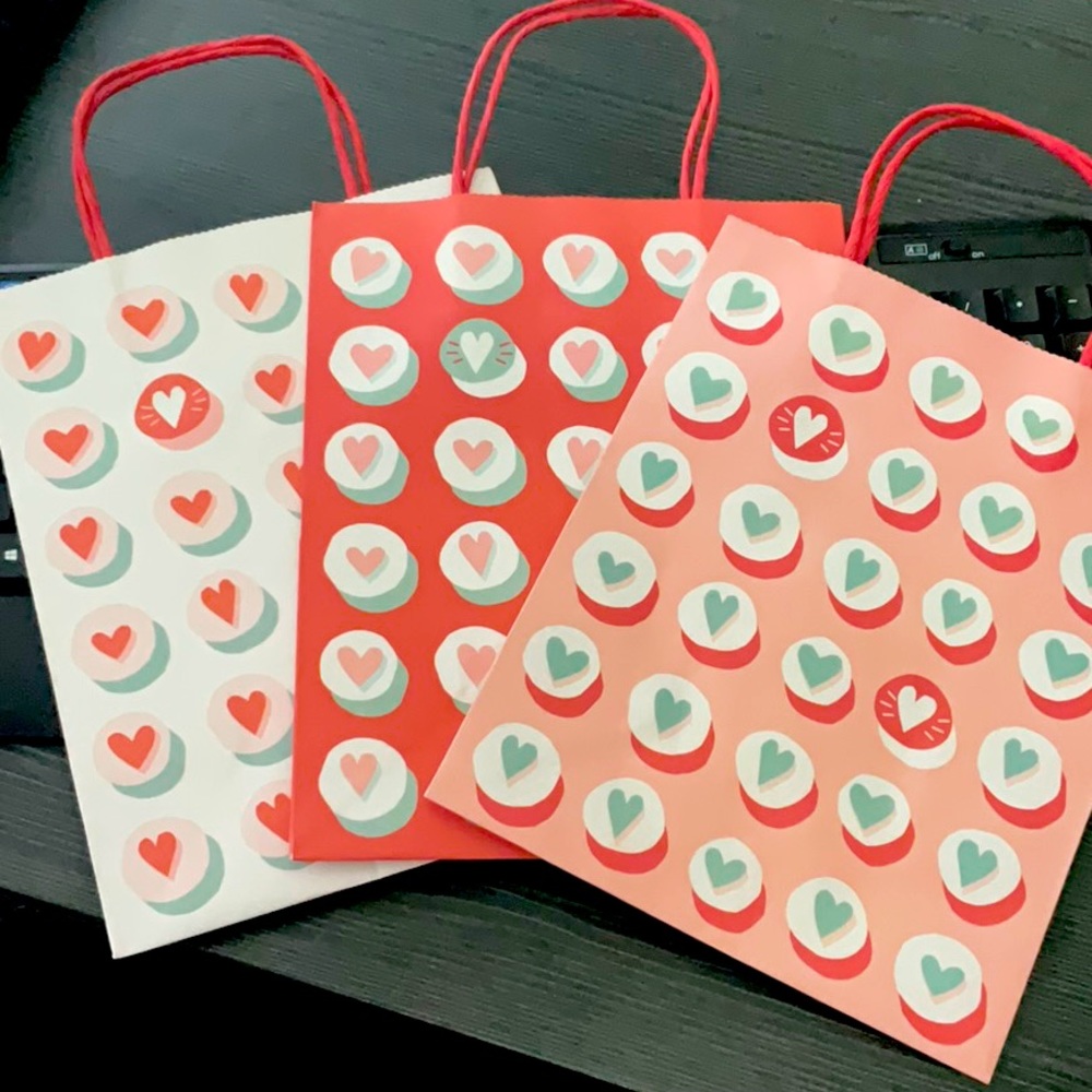 3 FOR $10  NIP Hallmark Valentine’s Day gift bags.